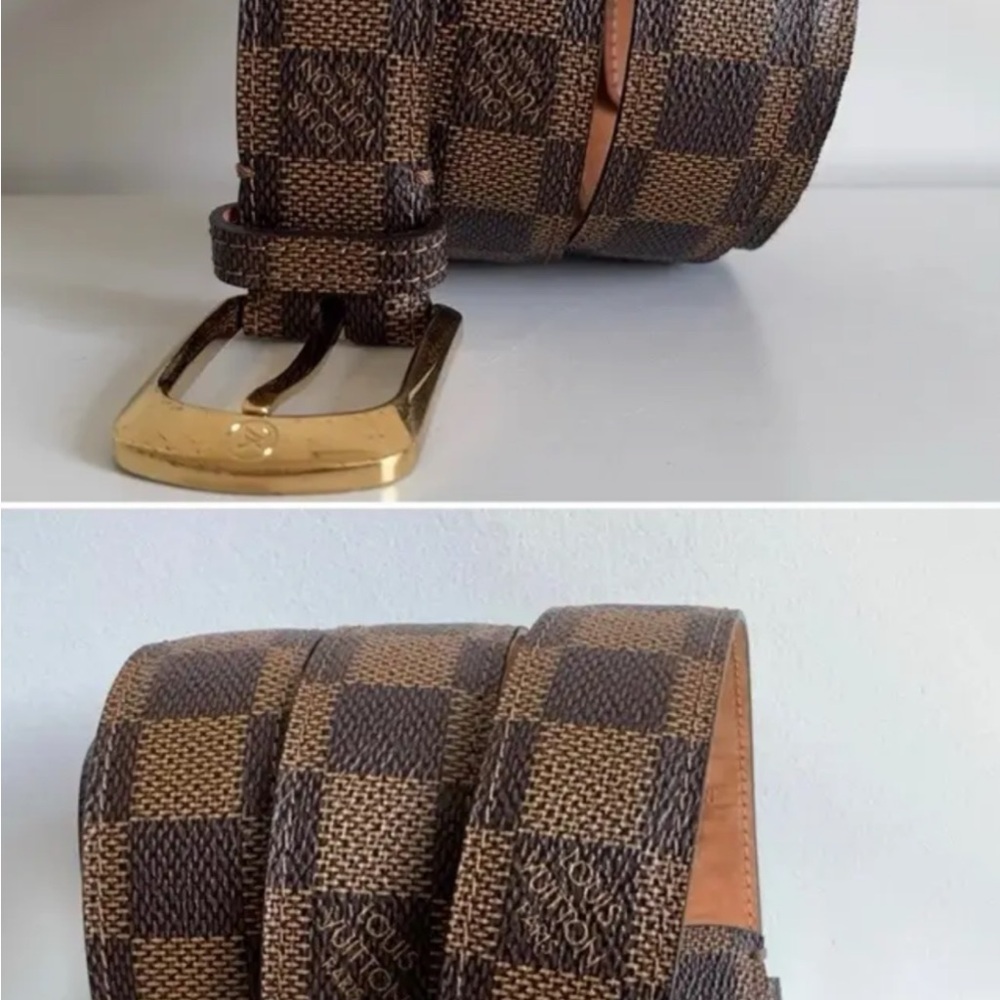 Louis Vuitton Brown Checkered Women's Belt
